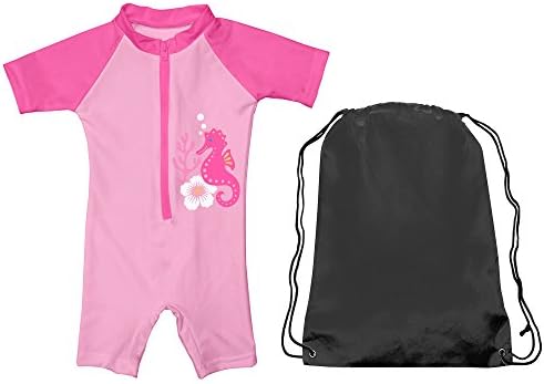 Iplay One-Piece Swimsuit Seahorse Sun Protection Kids Sunsuit Pink Size 24 Month