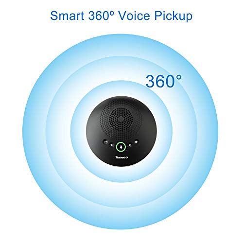 Tenveo USB Speakerphone - Speaker for 8-10 People Business Conference Phone 360Â°Voice Pickup 4 AI Microphones USB Skype Speakerphone Conference Call Speaker Plug and Play