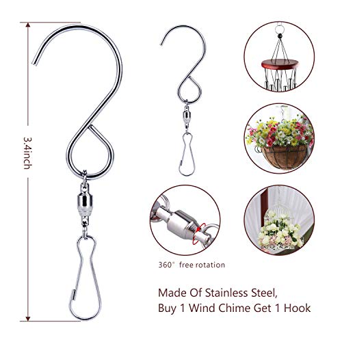 FittiDoll Wind Chime 6 Metal Tubes Perfect for Patio, Garden, and Outdoor Home Décor 27 Inch