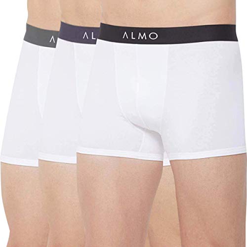 ALMO Men’s Comfortable Organic Cotton White Trunk with Contrast Waistband ALMO Men’s Comfortable Organic Cotton White Trunk with Contrast Waistband
