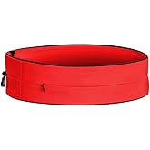 Running Belt for Women & Men, Runners Fanny Pack.Pockets with Zippers.hidden money belt for travel. Slim Thin Elastic Waistband.Marathon Jogger Sport Workout Fitness Exercise Gym Phone Holder Belt.
