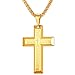 U7 Big Cross Pendant for Men Women 18K Gold Plated Cross Chain Matthew 6:9 Lords Prayer Necklace