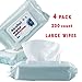 Alcohol Detergent Wipes for Adult (4 Packs,200 Wipes),Large Handi-Pack Wet Wipes(8