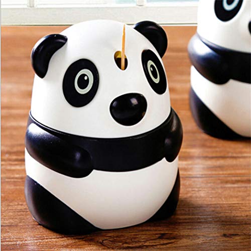 Lehao Automatic Toothpick Box Black And White Panda Creative Cartoon Panda Automatic Toothpick Holder Fruit Pick Box Dispenser