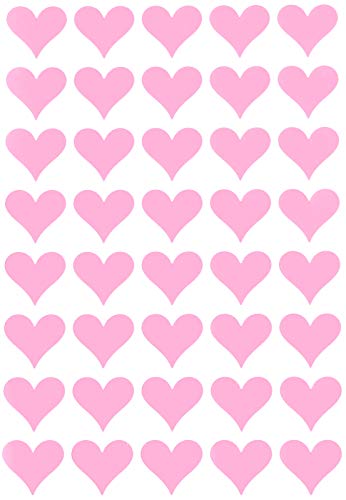 Royal Green 19MM (2CM) Pastel Pink Hearts Sticker Envelope Seals Love Decorative Crafting and Scrapbooking Labels 200 Pack