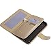 Abacus24-7 Synthetic Leather Folio Wallet and Case for Samsung Galaxy S7 Edge - Gold Mirror