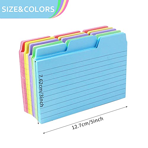 Tecmisse 195 Counts Tabbed Index Cards Guides, 3x5 inches Index Card