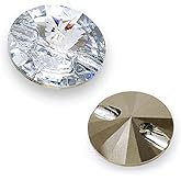 Unique Austria Crystals Buttons for Sew On Fashion Rivoli Button 6-Pcs (Transparent Crystal) 10mm.