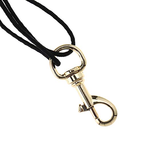 Creative-Idea Saxophone Sax Belt Padded Neck Strap with Hook Clasp ID Card Holder Pass Badge Holder Black