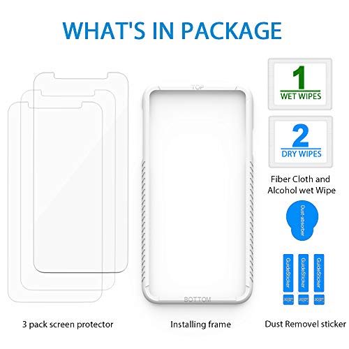 Marge Plus Compatible with iPhone Xs Max Screen Protector, [3pack] Clear HD Tempered Glass Screen Protector Anti-Scratch case Friendly 2.5 D Curved Edge 6.5 Inch with 99% Touch Accurate - Thumbnail 6