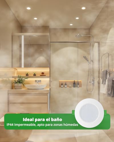 HOMEOW 12 x Recessed LED Spotlights for Plasterboard, 220 V 7 W 4000 K Natural Light LED Spotlights for Recessed Interior, IP44 Spotlight for Bathroom, Diameter 118 mm, Hole Diameter 95-110 mm