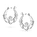 BFF Love Lightweight Heart Celtic Irish Friendship Claddagh Hoop Earrings For Women Teen .925 Sterling Silver .75 Inch Diameter