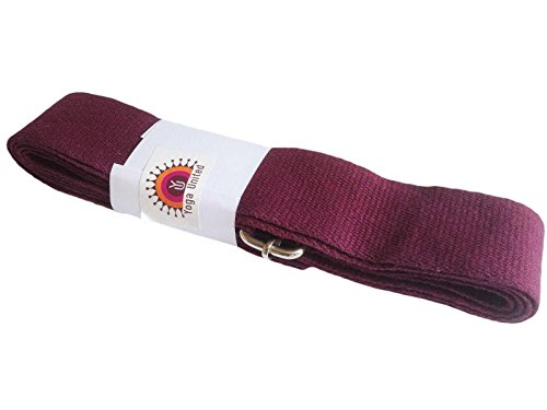2m Yoga Belt, Bar Buckle – aubergine