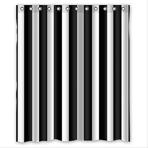Comfort Home Style Black and White vertical stripes Pattern Design Custom Waterproof Fabric Bathroom Shower Curtain 60"(w) x 72"(h)