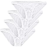 Adorneve Men Briefs Breathable Ice Silk Triangle Bikinis 4-packs White Large