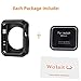 Wolait Compatible with Apple Watch 38mm Case, Rugged Protective Case + Tempered Glass Screen Protector for Series 3,Series2,Series1-Black