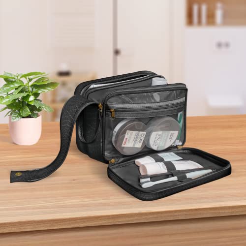 Croc Leather Toiletry Bag for Men Mens Travel Bag Toiletry Kit