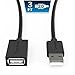 SABRENT 22AWG USB 2.0 Extension Cable - A-Male to A-Female [Black] 3 Feet (CB-2030)