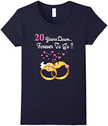 Womens 20 Years Anniversary Gift 20th Wedding Married Couples Shirt Large Navy