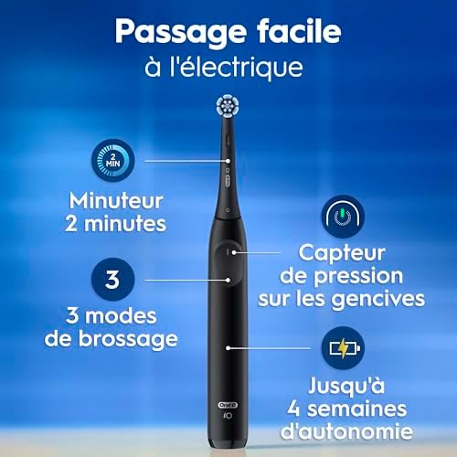 Brosse à Dents Electrique iO 2 avec 1 Brossette de Rechange, Noire