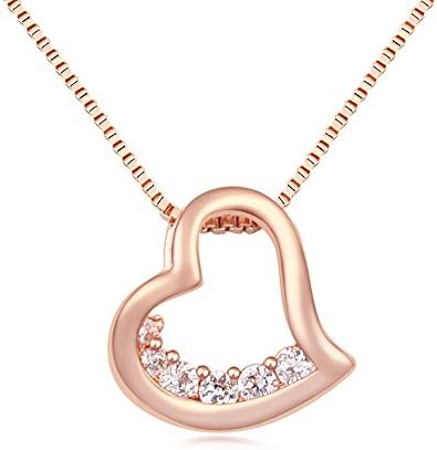 Milin Naco "Dream Love" Color Rose Gold Crystal Design Women Jewerly Pendant Necklace