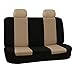 FH Group Car Seat Cover For Back Seat Cloth-Universal Fit Rear Seat Covers For Cars With Solid Bench,Car Seat Protector For Dogs And Kids,Car Interior Accessories For SUV,Sedan And Van Beige