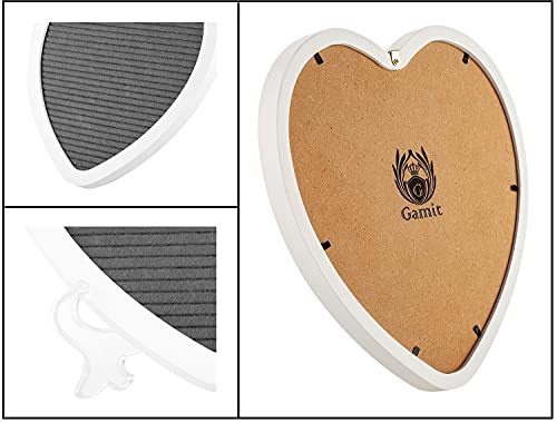 G GAMIT Heart-Shaped Felt Letter Board Message Sign - 10x10 inches Message Board with 465 Changeable White&Golden Letters,Numbers,Cursive Words and Stand for Party,Baby Announcement,Wedding,Pregnancy,Wall&Tabletop Decor (Gray)