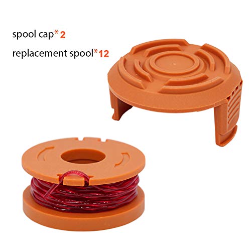 image for RONGJU 12-Pack Replacement Trimmer Spool Line for Worx WA0010 WG180 WG