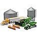 New Ray Country Life Pretend Play Farm Gift Set Kid Friendly Includes 2 Grain Bins, Semi Grain Trailer, Wheat, 2 Farmers and Tractor with Wagon