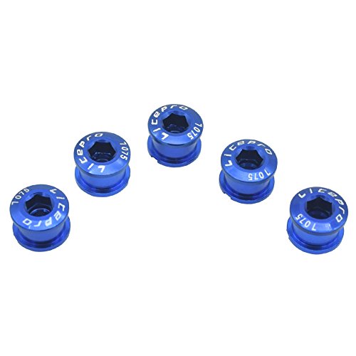 JooFn Chainring Bolt/Nuts Single Speed Short Chain Ring Bolts Kit for Road Bike, Mountain Bike, BMX, MTB(Aluminum Alloy, Blue)