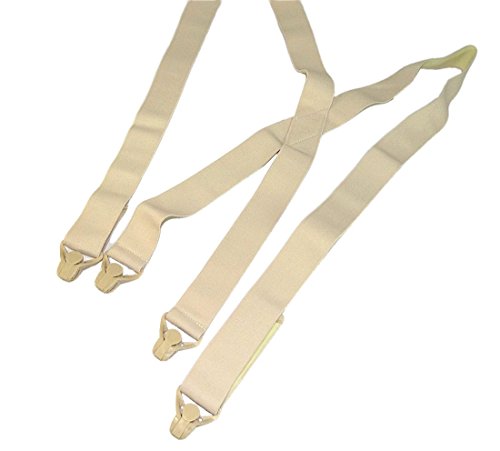 HOLD-UPS 1 1/2" WIDE UNDERGARMENT HIDDEN PANT SUSPENDERS WITH 4 PLASTIC GRIPPER CLASPS