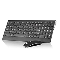 Wireless Keyboard and Mouse,ElecRat Rechargeable Compact Full Size Wireless Keyboard and Optical Mouse Combo with 2.4GHz USB Receiver for Windows, Laptop, Notebook, PC, Desktop, Computer (Black)