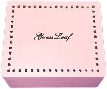 GRASSLEAF LARGE WOODEN ROLLING BOX ROLL BOX SMOKING FOR YOUR SMOKING ACCESSORIES (PINK)