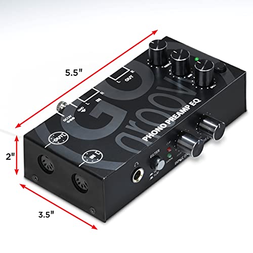 Phono Preamp EQ With 3 Band Equalizer, Preamplifier With Treble, Mid, Bass, Balanced Volume Control, R Ca Input Output, 5V DC, Compatible With Record Players, Turntables