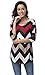 DREAGAL Chevron Print Bottoming T Shirt Wine Red Medium