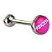 Mecoo Hypoallergenic Surgical Steel Tongue Ring 5 Kind Novelty Word Designs Barbell Piercing BR017 (5 PCS Mix)