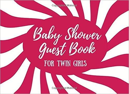 Baby Shower Guest Book For Twin Girls Magenta Pink And White