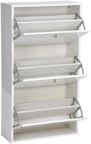 WV LeisureMaster Wood Stand Rack Shelf 3 Drawers 6 Layers Storage Organizer Shoes Cabinet White