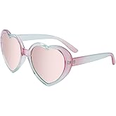 JOVAKIT Polarized Heart Shaped Sunglasses for Women Vintage Fashion Lovely Retro Oversized Eyeglasses UV400 Protection Lens