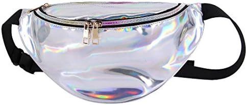 Fashion Neon Stylish Water Resistant Fanny Pack for Women Rave Festival Beach Waist Bags, Silver