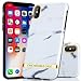 iPhone X Case, COOLQO Laser Electroplating White Marble Pattern Design Bumper Shiny Flexible Glossy Soft Rubber Silicone TPU Cover & Skin [Support Wireless Charging] for Apple iPhone X 5.8 Inch #01