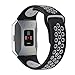 bayite Soft Silicone Sport Bands Compatible Fitbit Ionic Replacement Band Perforated Breathable Accessories Wristband Women Men Black/Gray