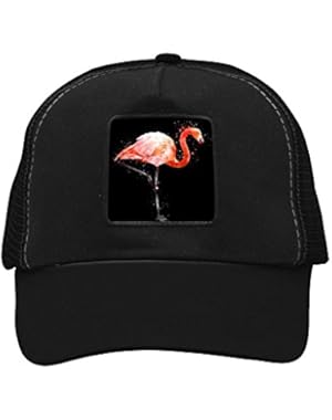 Unisex Watercolor Pink Flamingos Trucker Hat Adjustable Mesh Cap