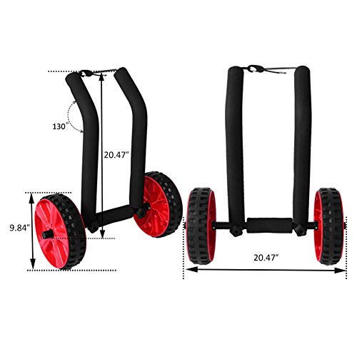 Onefeng Sports Adjustable Stand Up Paddle Board SUP Surfboard Carrier Cart Trolley Lightweight Dolley with Easy to Use Beach Wheels - Thumbnail 4