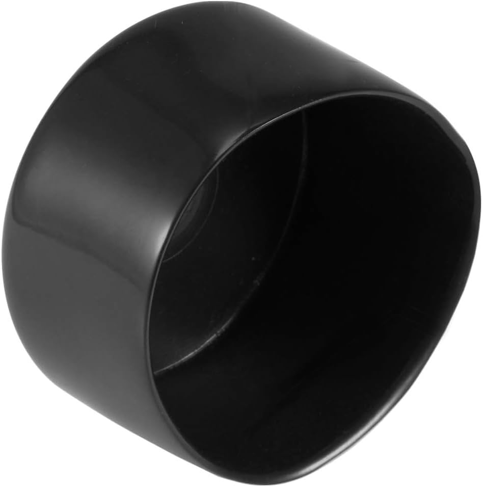 Boxonly 4pcs Rubber End Caps 50mm ID Vinyl Round Black End Cap Cover Screw Thread Protector