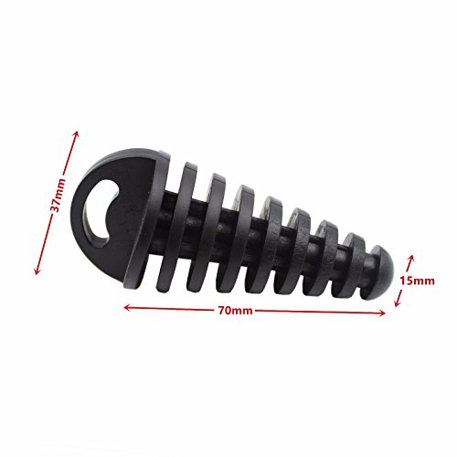 Triclicks Black Motor Bike ATV 15-37mm Muffler Tail Pipe Exhaust Silencer Wash Plug
