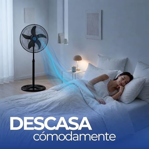Ventilador de Pedestal, Set de 2 Piezas, Ventilador de 18 Pulgadas con 3 Velocidades, Oscilante, Altura Ajustable, Motor 55W, Facil Armado | Ecomlab