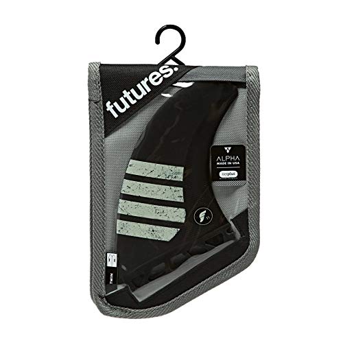 Future Fins FT1-V2 Alpha Twin Fin Set, Carbon/Tan