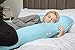 QUEEN ROSE Full Body Pregnancy Pillow, U-Shaped Maternity Pillow for Pregnant Women with Cotton Cover,Great for Anyone,Sky Blue