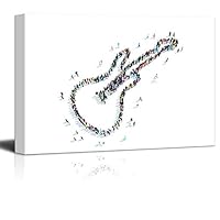 Canvas Wall Art Musical Elements Canvas Prints Home Artwork Decoration for Living Room,Bedroom,Music Room - 12x18 inches